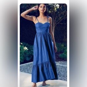 MISA Magnolia Sleeveless Maxi Sweetheart Poplin Dress